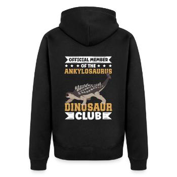 Ankylosaurus Dino Ankylosaur Gift - Unisex Premium Organic Zip Hoodie - black - Back - Nico (187cm)