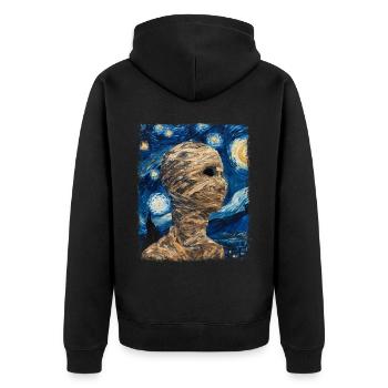 Momie Halloween Peinture Nuit Étoilée - Veste à capuche bio Premium Unisexe - noir - Dos - Nico (187cm)