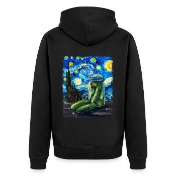 Concombre Concombre Aneth Nuit étoilée Peinture - Veste à capuche bio Premium Unisexe - noir - Dos - Nico (187cm)