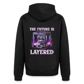 3D Printing 3D Engineer The Future Is Layered - Unisex Premium Organic Zip Hoodie - black - Back - Nico (187cm)