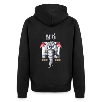 Elephant says Lower Austrian late riser lazy vacation - Unisex Premium Organic Zip Hoodie - black - Back - Nico (187cm)