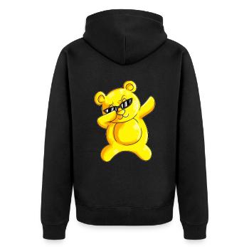 Dabbing Bären Outfit Bär Dab Tanzen Nachthemd - Unisex Premium Bio Zip Hoodie - Schwarz - Hinten - Nico (187cm)