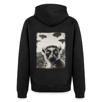Lémurien Ringtail OVNI Alien Alien Selfie - Veste à capuche bio Premium Unisexe - noir - Dos - Nico (187cm)