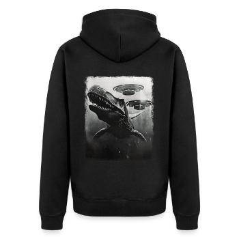 Mosasaure Dinosaure OVNI Alien Alien Se - Veste à capuche bio Premium Unisexe - noir - Dos - Nico (187cm)