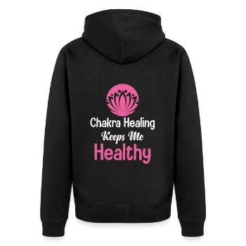 Reiki Ist Meine Jam-chakra-heilung, Buddhistische - Unisex Premium Bio Zip Hoodie - Schwarz - Hinten - Nico (187cm)