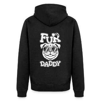Carlin Chien Chien Papa Pour Papa - Veste à capuche bio Premium Unisexe - noir - Dos - Nico (187cm)