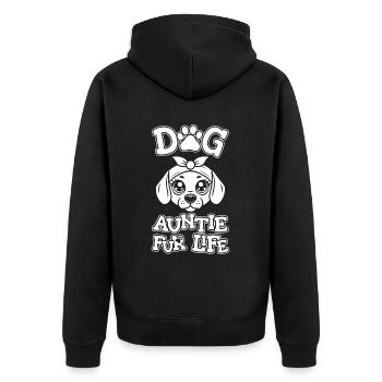 Beagle Dog Aunt Fur Life - Unisex Premium Bio Zip Hoodie - Schwarz - Hinten - Nico (187cm)