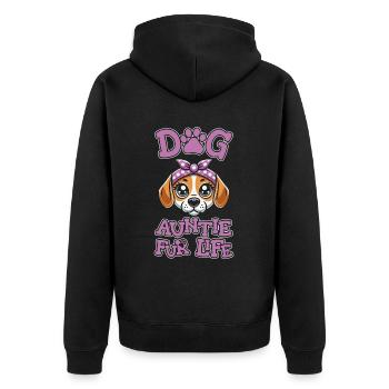 Beagle Chien Tante Pour La Vie - Veste à capuche bio Premium Unisexe - noir - Dos - Nico (187cm)