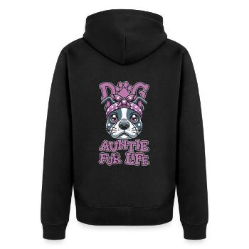 American Bully Dog Aunt For Life - Unisex Premium Organic Zip Hoodie - black - Back - Nico (187cm)