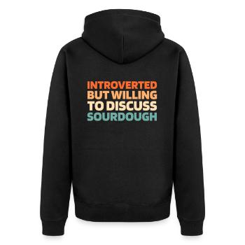 Sauerteig Brot - Unisex Premium Bio Zip Hoodie - Schwarz - Hinten - Nico (187cm)