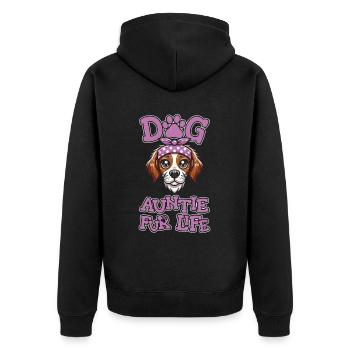 Brittany Spaniel Chien Tante Pour La Vie - Veste à capuche bio Premium Unisexe - noir - Dos - Nico (187cm)