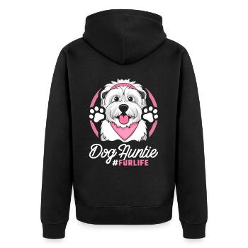 Old English Shepherd Bobtail - Unisex Premium Organic Zip Hoodie - black - Back - Nico (187cm)