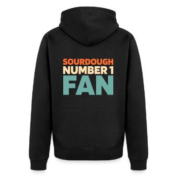Sauerteig Brot - Unisex Premium Bio Zip Hoodie - Schwarz - Hinten - Nico (187cm)