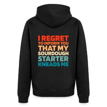 Sauerteig Brot - Unisex Premium Bio Zip Hoodie - Schwarz - Hinten - Nico (187cm)