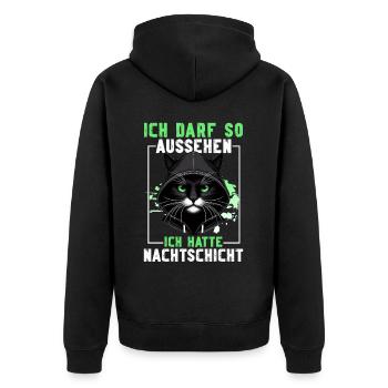 J’ai le droit d’avoir l’air d’avoir un chat de nuit - Veste à capuche bio Premium Unisexe - noir - Dos - Nico (187cm)