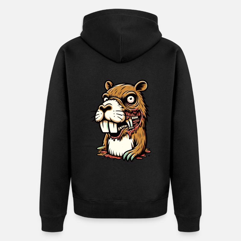 Zombie Capybara Capybara Lover Halloween - Veste à capuche bio Premium Unisexe - noir