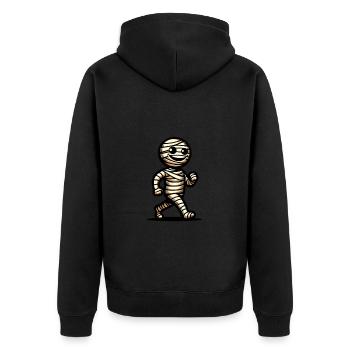 Retro Vintage Style Halloween Mummy Costume Decoration - Unisex Premium Organic Zip Hoodie - black - Back - Nico (187cm)