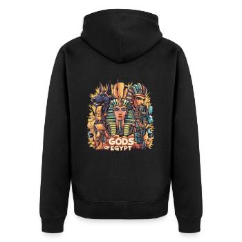 Götter der Magie Ägypten - Unisex Premium Bio Zip Hoodie - Schwarz - Hinten - Nico (187cm)