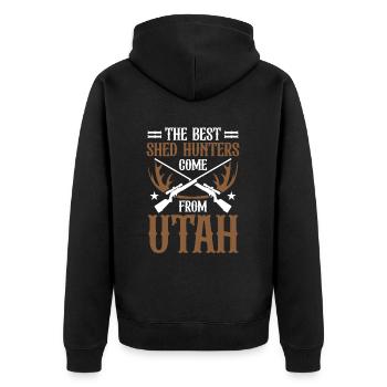 Scale Hunting Scale Hunter Hunting - Unisex Premium Organic Zip Hoodie - black - Back - Nico (187cm)