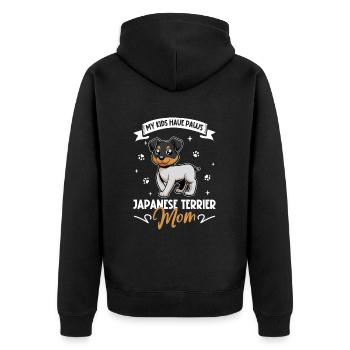 Maman Terrier Japonais - Veste à capuche bio Premium Unisexe - noir - Dos - Nico (187cm)