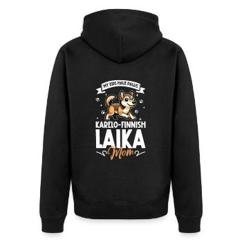 Karélo-finlandaise Laïka Maman - Veste à capuche bio Premium Unisexe - noir - Dos - Nico (187cm)