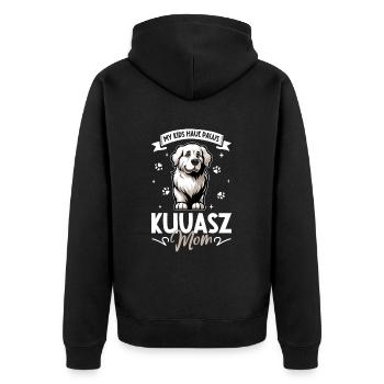 Kuvasz Mama - Unisex Premium Bio Zip Hoodie - Schwarz - Hinten - Nico (187cm)