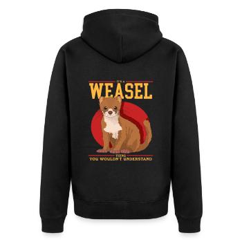 Weasel Mouse Weasel Small Weasel Gift - Unisex Premium Organic Zip Hoodie - black - Back - Nico (187cm)