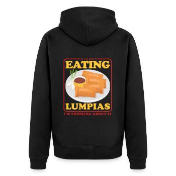 Rouleaux de printemps Lumpia Cadeau Loempia - Veste à capuche bio Premium Unisexe - noir - Dos - Nico (187cm)