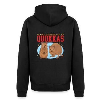Quokka Kängurus Quokkas Geschenk - Unisex Premium Bio Zip Hoodie - Schwarz - Hinten - Nico (187cm)