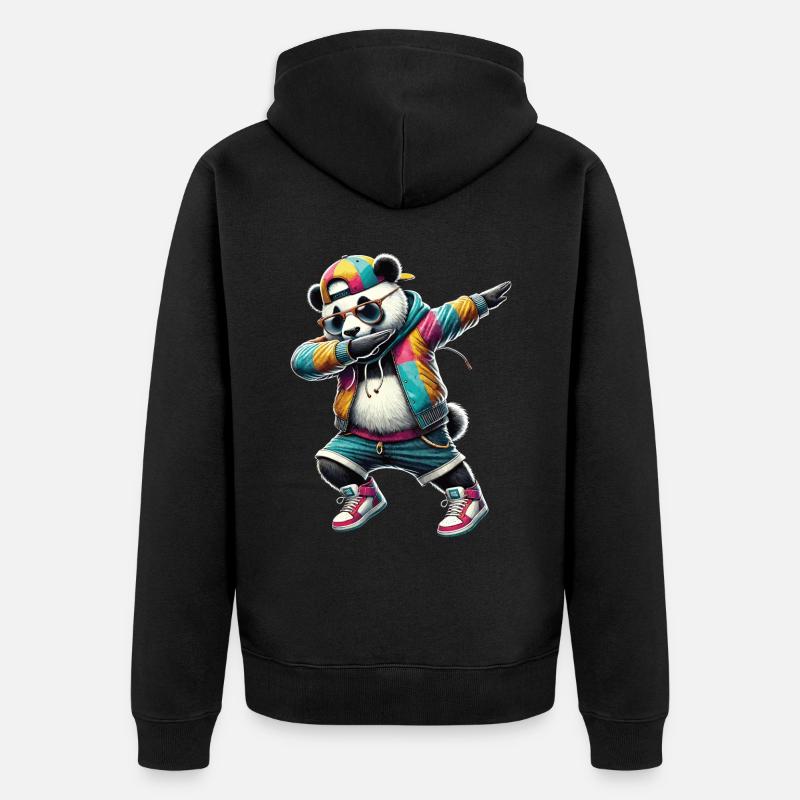 Dabbing Panda : Style urbain - Veste à capuche bio Premium Unisexe - noir