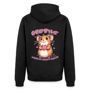 Gerbille disant rat de course drôle gerbille cadeau - Veste à capuche bio Premium Unisexe - noir - Dos - Nico (187cm)