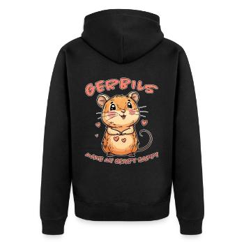 Gerbille disant rat de course drôle gerbille cadeau - Veste à capuche bio Premium Unisexe - noir - Dos - Nico (187cm)