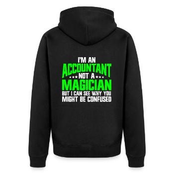 Tax Day CPA Accountant - Unisex Premium Bio Zip Hoodie - Schwarz - Hinten - Nico (187cm)