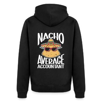Tax Day CPA Accountant - Unisex Premium Bio Zip Hoodie - Schwarz - Hinten - Nico (187cm)