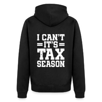 Tax Day CPA Accountant - Unisex Premium Bio Zip Hoodie - Schwarz - Hinten - Nico (187cm)
