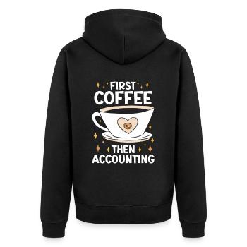 Tax Day CPA Accountant - Unisex Premium Bio Zip Hoodie - Schwarz - Hinten - Nico (187cm)