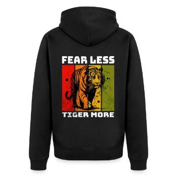 Malayan Tiger Malaysia Tiger - Unisex Premium Organic Zip Hoodie - black - Back - Nico (187cm)