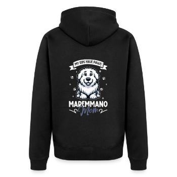Maremma-Abruzzo Shepherd Dog Mom - Unisex Premium Organic Zip Hoodie - black - Back - Nico (187cm)
