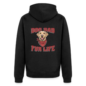 Chien Labrador papa pour la vie - Veste à capuche bio Premium Unisexe - noir - Dos - Nico (187cm)