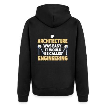 Architect Architecture - Unisex Premium Organic Zip Hoodie - black - Back - Nico (187cm)