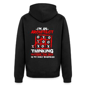 Architect Architecture - Unisex Premium Organic Zip Hoodie - black - Back - Nico (187cm)