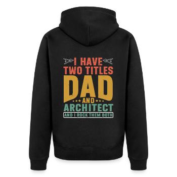 Architect Architecture - Unisex Premium Organic Zip Hoodie - black - Back - Nico (187cm)