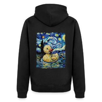 Peinture en caoutchouc Duck Ducky Starry Night - Veste à capuche bio Premium Unisexe - noir - Dos - Nico (187cm)