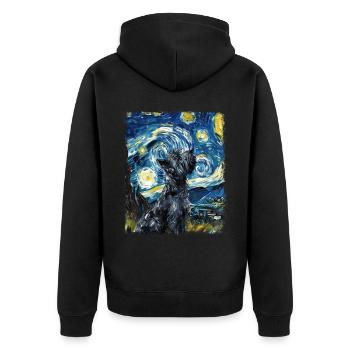 Scottish Terrier chien Nuit étoilée Peinture - Veste à capuche bio Premium Unisexe - noir - Dos - Nico (187cm)