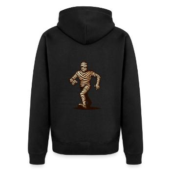 Retro Vintage Style Mummy Halloween Costume Decoration - Unisex Premium Organic Zip Hoodie - black - Back - Nico (187cm)