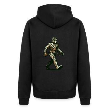 Retro Mummy Vintage Style Halloween Costume Decoration - Unisex Premium Organic Zip Hoodie - black - Back - Nico (187cm)