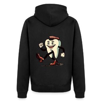 Halloween Kostüm Deko Gruseliges Party Design - Unisex Premium Bio Zip Hoodie - Schwarz - Hinten - Nico (187cm)