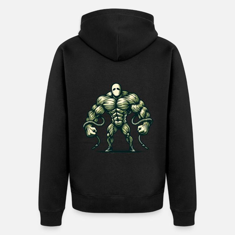 Musclé bodybuilder Halloween costume effrayant - Veste à capuche bio Premium Unisexe - noir