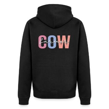 éleveur de vaches Ferme Éleveur de bétail - Veste à capuche bio Premium Unisexe - noir - Dos - Nico (187cm)