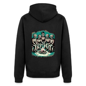 Camping au feu de camp Décoration de costume d’Halloween - Veste à capuche bio Premium Unisexe - noir - Dos - Nico (187cm)